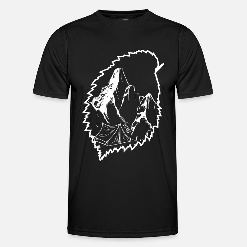 Berg - Campingzelt - (11) - Männer Funktions-T-Shirt - Schwarz
