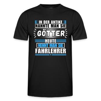 Les dieux dans l’Antiquité. Le moniteur d’auto-école d’aujourd’hui - T-shirt sport Homme - noir - Devant - AI Model Male 178 dark (178cm)