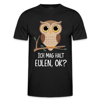 Night Owl Owl Owl Bird - Men's Functional T-Shirt - black - Front - AI Model Male 178 dark (178cm)