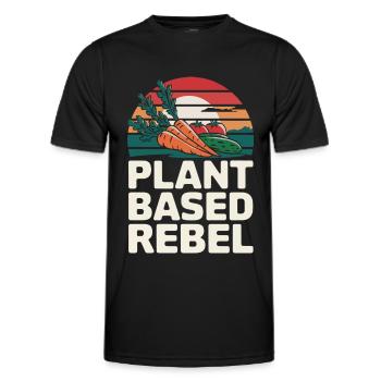 Vegetarian Vegan Veggie Vegetarian - Men's Functional T-Shirt - black - Front - AI Model Male 178 dark (178cm)