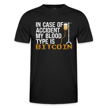 Bitcoin BTC Crypto Blockchain Coin Exchange Coin - T-shirt sport Homme - noir - Devant - AI Model Male 178 dark (178cm)