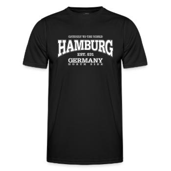 Hamburg (white) - Männer Funktions-T-Shirt - Schwarz - Vorne - AI Model Male 178 dark (178cm)