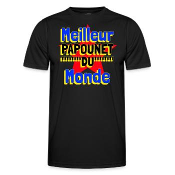 Meilleur papounet du monde - T-shirt sport Homme - noir - Devant - AI Model Male 178 dark (178cm)