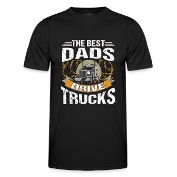 The Best Dads Drive Trucks - Men's Functional T-Shirt - black - Front - AI Model Male 178 dark (178cm)