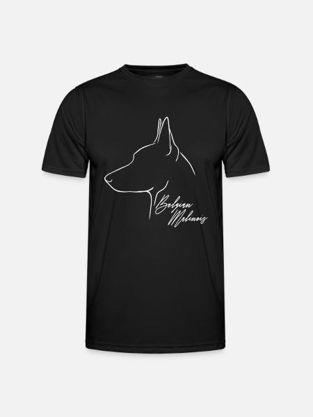 BELGIAN MALINOIS Profilo Cani Cane Wilsigns - Maglietta sportiva per uomo - nero