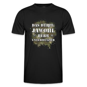 Jawohl Herr Unteroffizier Bund Uffz Ausbilder - Männer Funktions-T-Shirt - Schwarz - Vorne - AI Model Male 178 dark (178cm)