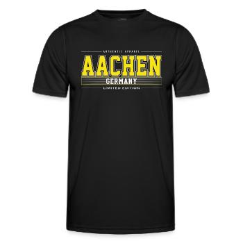 Aachen - Men's Functional T-Shirt - black - Front - AI Model Male 178 dark (178cm)