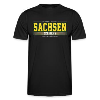 Sachsen - Männer Funktions-T-Shirt - Schwarz - Vorne - AI Model Male 178 dark (178cm)