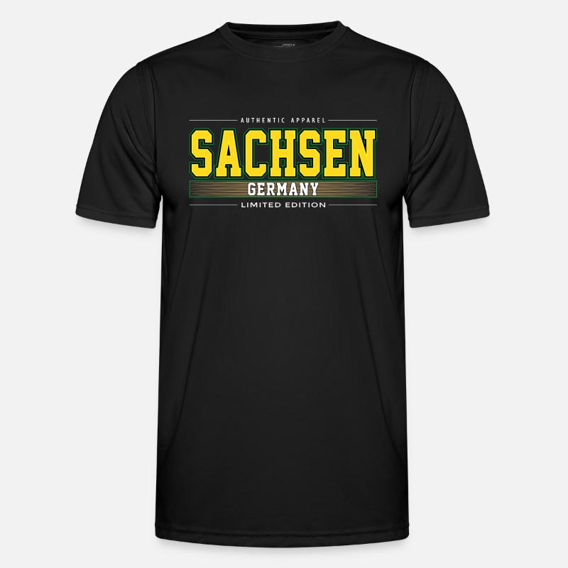 Sachsen - Männer Funktions-T-Shirt - Schwarz