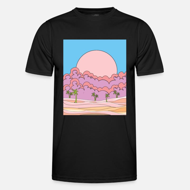 Rétro soleil tempête de sable dans le désert T-shirt sport Homme