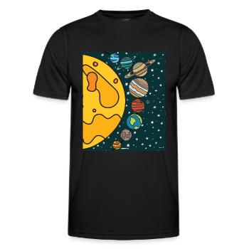 Astronomie Sonnensystem Planeten Weltall - Männer Funktions-T-Shirt - Schwarz - Vorne - AI Model Male 178 dark (178cm)