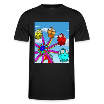 Kirmes Vergügungspark Freizeitpark - Männer Funktions-T-Shirt - Schwarz - Vorne - AI Model Male 178 dark (178cm)
