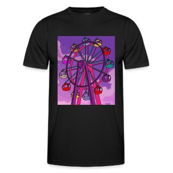 Funfair remunerated amusement park - Men's Functional T-Shirt - black - Front - AI Model Male 178 dark (178cm)