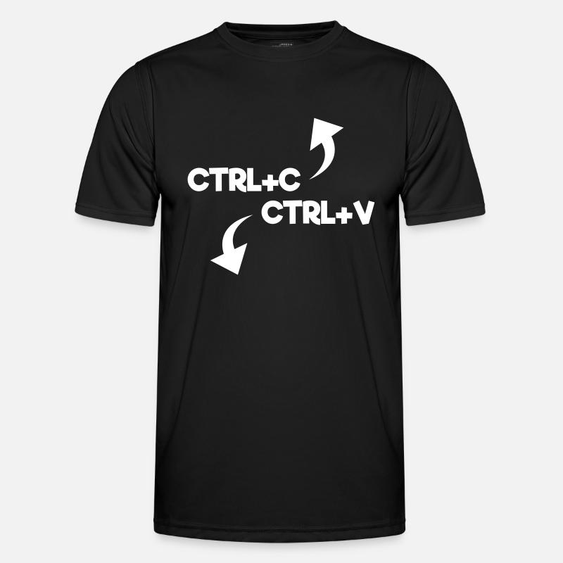 ctrl c ctrl v - Männer Funktions-T-Shirt - Schwarz