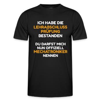 Mechatroniker Ausbildung Prüfung bestanden / LAP - Männer Funktions-T-Shirt - Schwarz - Vorne - AI Model Male 178 dark (178cm)