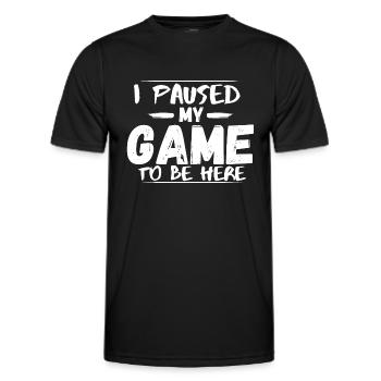 J’ai mis mon jeu en pause - T-shirt sport Homme - noir - Devant - AI Model Male 178 dark (178cm)