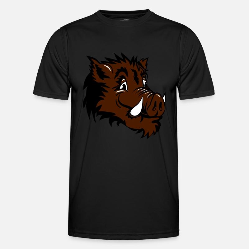 Wild boar head funny - Men's Functional T-Shirt - black