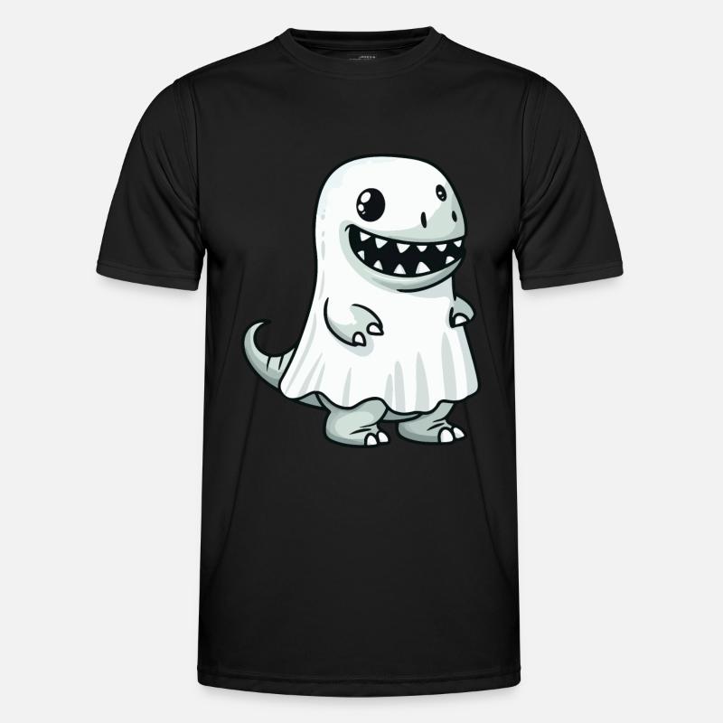 Dinosaur T-Rex Halloween Ghost - Men's Functional T-Shirt - black