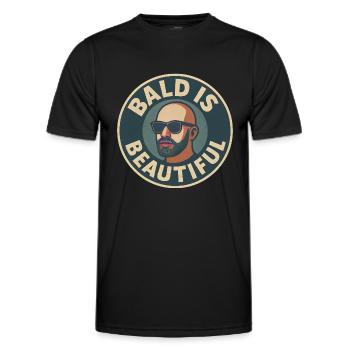 Männer Glatze Geschenkidee Bald Is Beautiful - Männer Funktions-T-Shirt - Schwarz - Vorne - AI Model Male 178 dark (178cm)