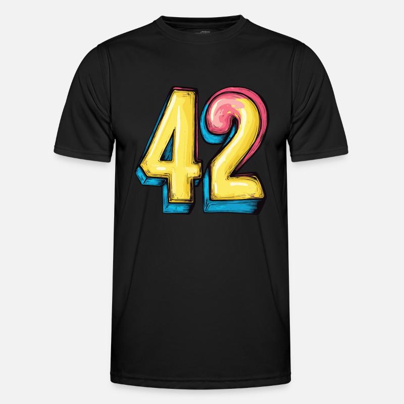 42 Number Comic - Men's Functional T-Shirt - black