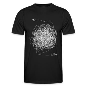 My Life Chaot Ma vie Chaos Chaos drôle - T-shirt sport Homme - noir - Devant - AI Model Male 178 dark (178cm)