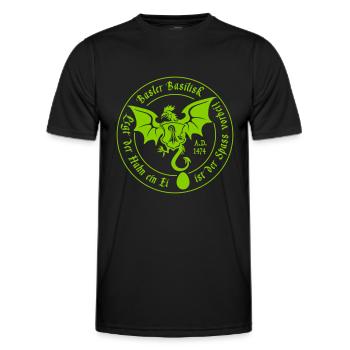 Basilisk von Basel (dunkle Variante) - Männer Funktions-T-Shirt - Schwarz - Vorne - AI Model Male 178 dark (178cm)