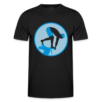 swimming_man_022013_b_2c - Männer Funktions-T-Shirt - Schwarz - Vorne - AI Model Male 178 dark (178cm)
