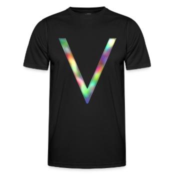 V - LETTER INITIAL - Men's Functional T-Shirt - black - Front - AI Model Male 178 dark (178cm)