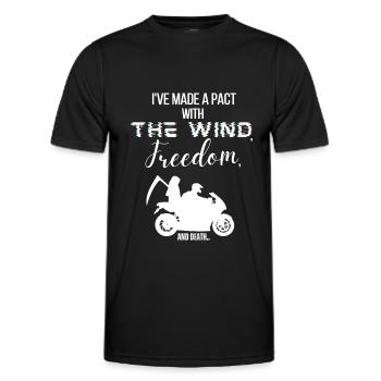 Ich habe einen Pakt geschlossen mit dem Wind, der Freiheit und dem TALS - Männer Funktions-T-Shirt - Schwarz - Vorne - AI Model Male 178 dark (178cm)
