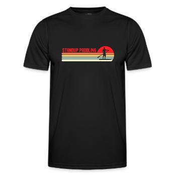 SUP Standup Paddle Standup Paddling Sup Surf - Men's Functional T-Shirt - black - Front - AI Model Male 178 dark (178cm)