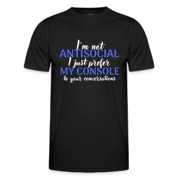 Ich bevorzuge meinen Computer - Männer Funktions-T-Shirt - Schwarz - Vorne - AI Model Male 178 dark (178cm)
