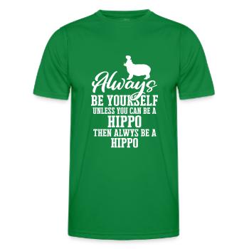 Hippopotamus - Men's Functional T-Shirt - kelly green - Front - AI Model Male 178 dark (178cm)