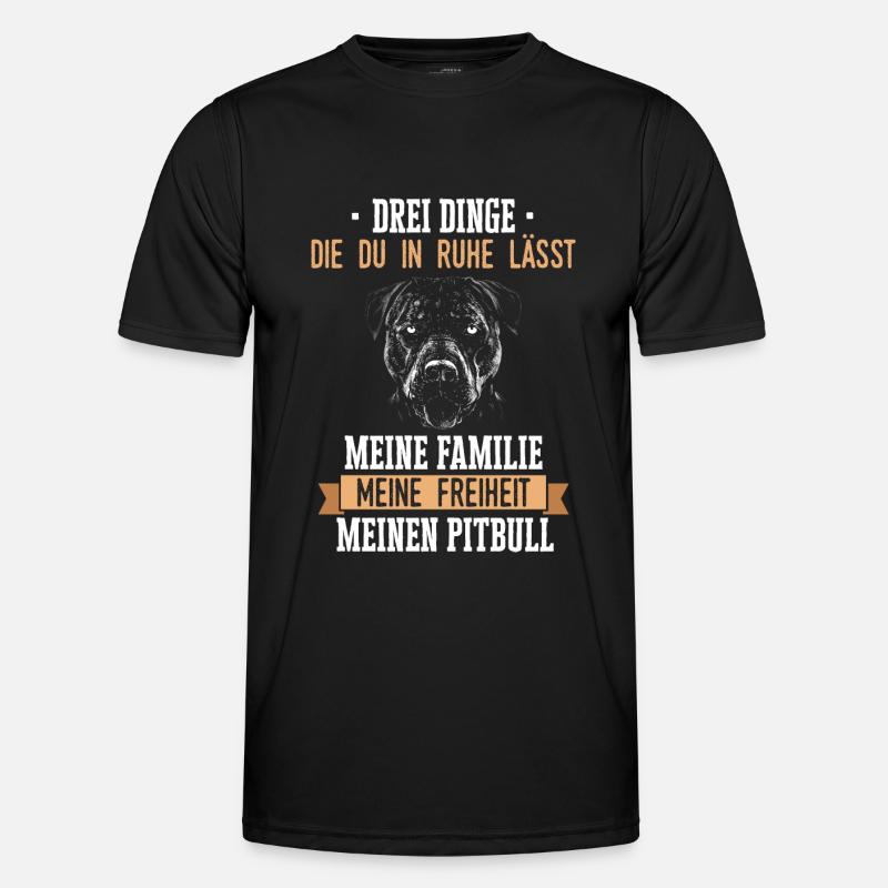 Pitbull Hund - Männer Funktions-T-Shirt - Schwarz