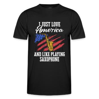 Saxophone Saxophone - Men's Functional T-Shirt - black - Front - AI Model Male 178 dark (178cm)