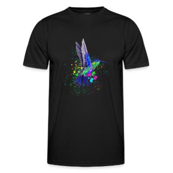 Hummingbird Hummingbird Bird Hummingbird Animal - Men's Functional T-Shirt - black - Front - AI Model Male 178 dark (178cm)