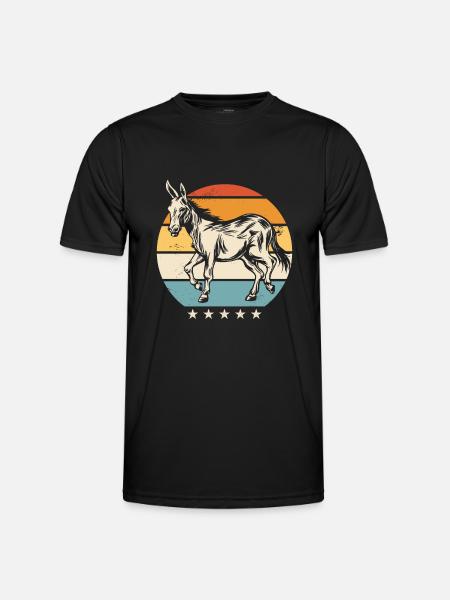 Esel Donkey Tier - Männer Funktions-T-Shirt - Schwarz