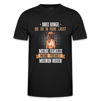 Deutscher Boxer Hund Hundehalter Hunde Boxer - Männer Funktions-T-Shirt - Schwarz - Vorne - AI Model Male 178 dark (178cm)