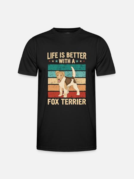 Fox Terrier Dog - Men's Functional T-Shirt - black