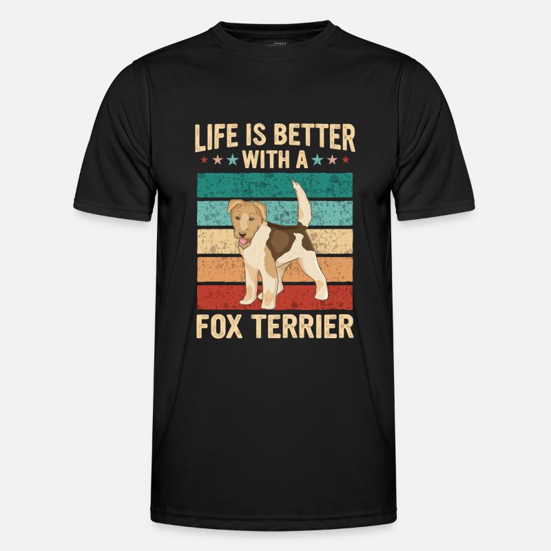 Fox Terrier Dog - Men's Functional T-Shirt - black
