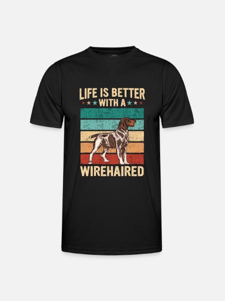Deutsch Drahthaar Hund - Männer Funktions-T-Shirt - Schwarz