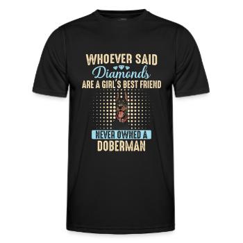Doberman Pinscher Dog - Men's Functional T-Shirt - black - Front - AI Model Male 178 dark (178cm)