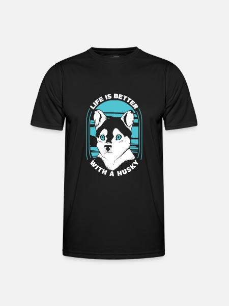 Siberian Husky Dog - Men's Functional T-Shirt - black