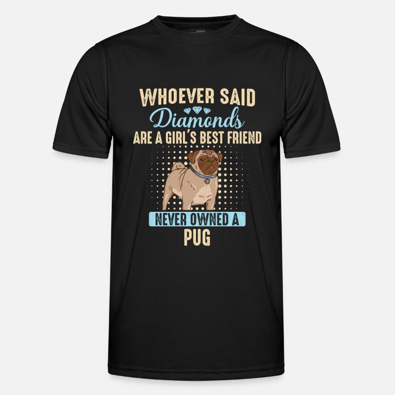 Mops Möpse Hund - Männer Funktions-T-Shirt - Schwarz
