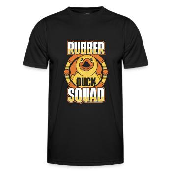 Rubber Ducks Bathroom Yellow Duck - Men's Functional T-Shirt - black - Front - AI Model Male 178 dark (178cm)