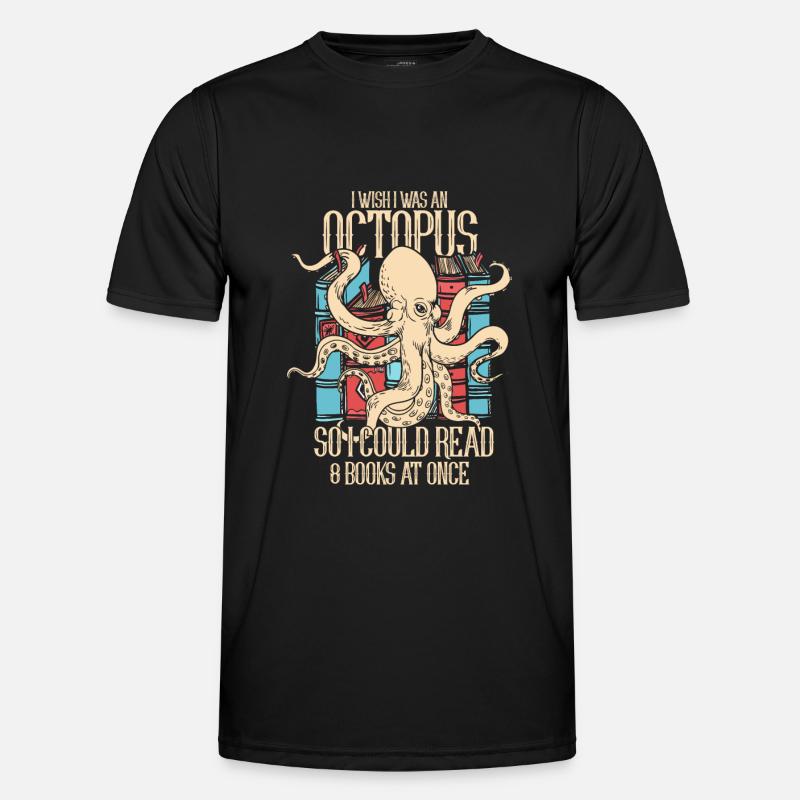 Octopus Octopus Cuttlefish Animal - Men's Functional T-Shirt - black