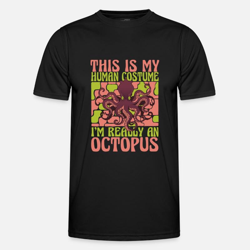 Octopus Kraken Cuttlefish Tier - Männer Funktions-T-Shirt - Schwarz