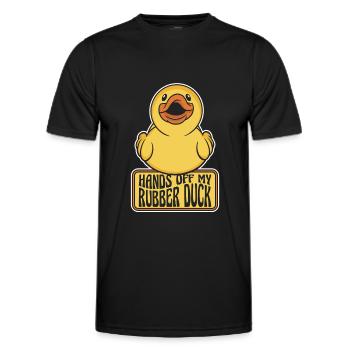 Rubber Ducks Bathroom Yellow Duck - Men's Functional T-Shirt - black - Front - AI Model Male 178 dark (178cm)