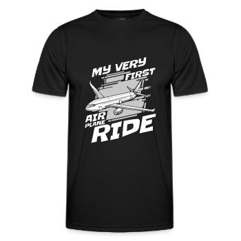 Vol du premier vol de l’avion - T-shirt sport Homme - noir - Devant - AI Model Male 178 dark (178cm)