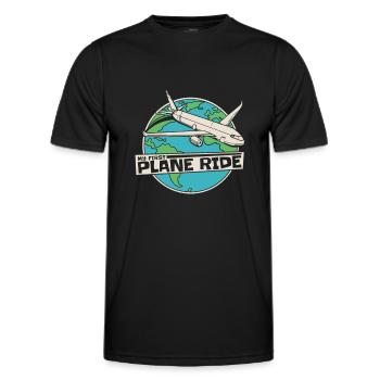 Vol du premier vol de l’avion - T-shirt sport Homme - noir - Devant - AI Model Male 178 dark (178cm)