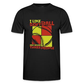 Softball Sport Softball Spieler - Männer Funktions-T-Shirt - Schwarz - Vorne - AI Model Male 178 dark (178cm)